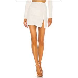 NWT Michael Costello x Revolve Sierra Sequin Mini Skirt •S• Ivory Off White